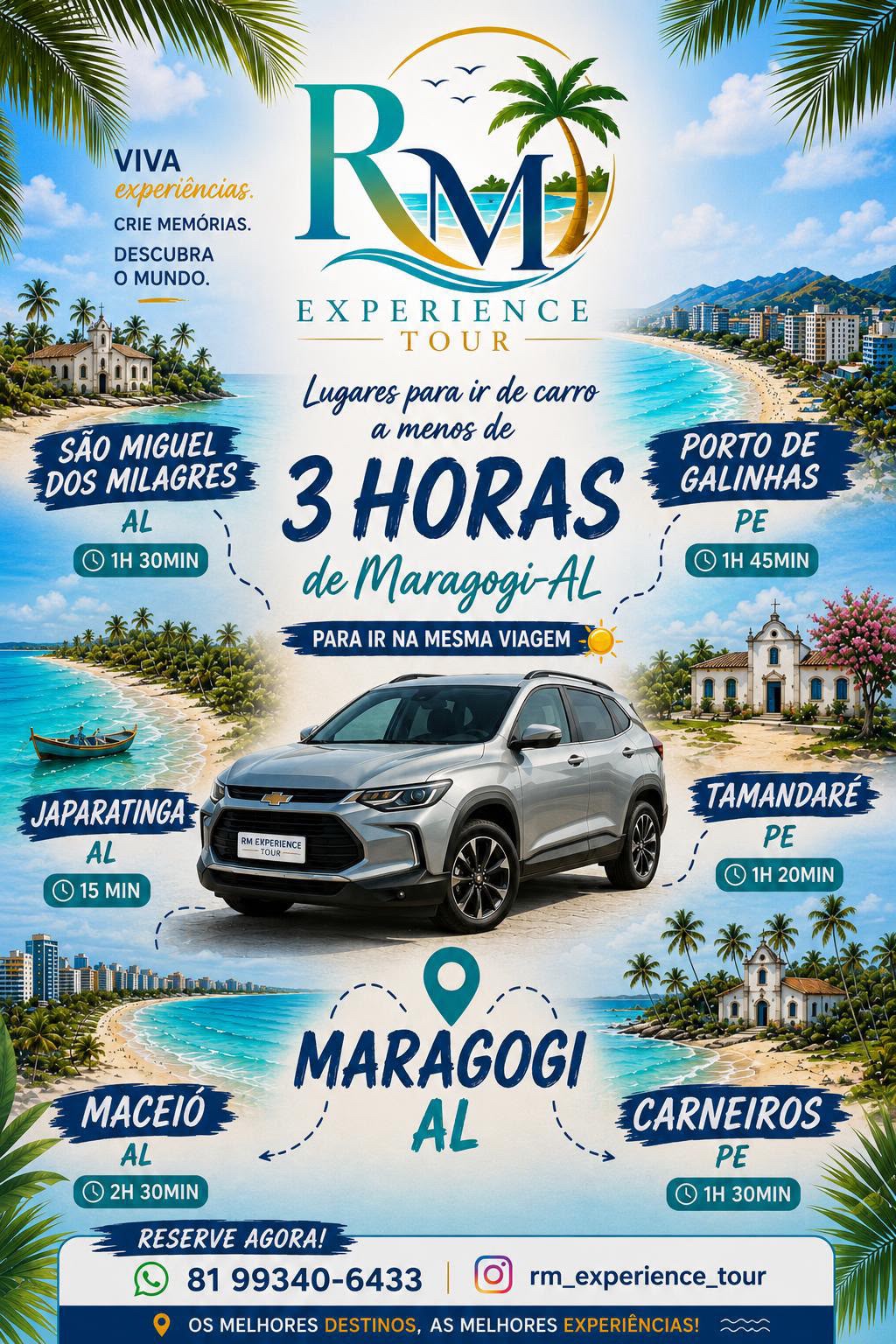Destinos a menos de 3h de Maragogi